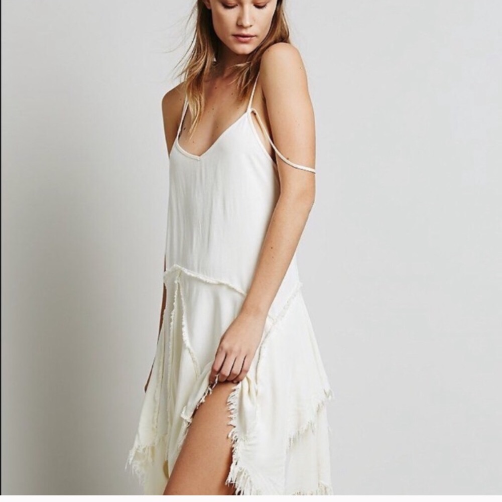 Free People Tattered White Dress